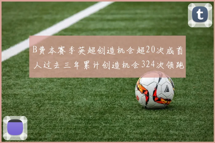 B费本赛季英超创造机会超20次成首人过去三年累计创造机会324次领跑同期